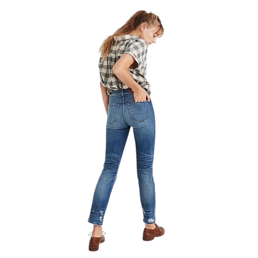 Madewell Women’s 30 Slim Straight Jeans Distressed Button-Front Edition - Picture 2 of 16
